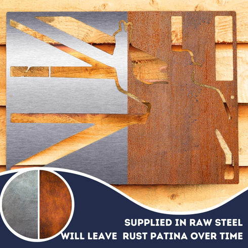 Union Jack Wall Art British Flag Metal Home Decoration Churchill Steel Sign Ornament UK Veteran Military Gift Remembrance VE Day