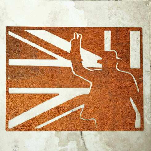 Union Jack Wall Art British Flag Metal Home Decoration Churchill Steel Sign Ornament UK Veteran Military Gift Remembrance VE Day