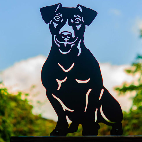 Jack Russell Terrier Metal Statue Dog Garden Ornament Home Decoration Gift