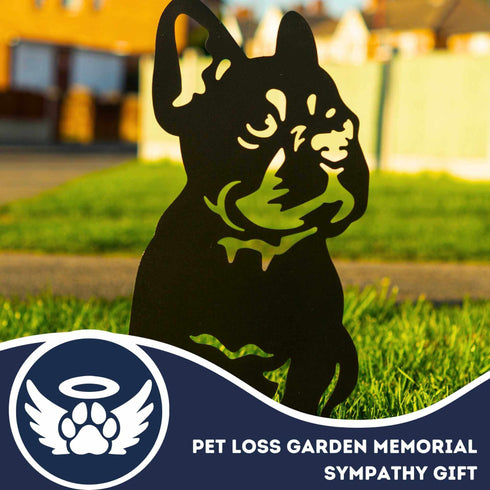 French Bulldog Dog Loss Boston Terrier Garden Memorial Stone Statue Ornament