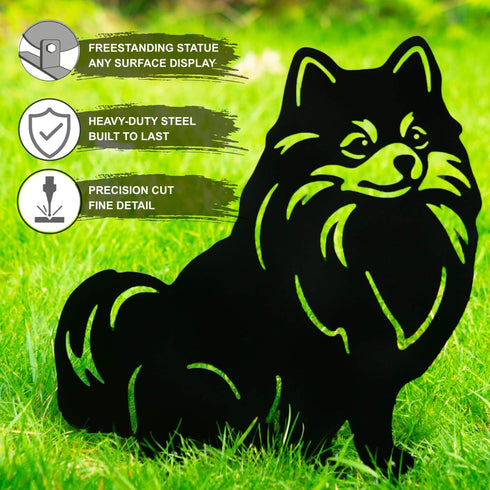 Pomeranian Metal Statue Garden Ornament Home Decoration Gift for Dog Owner