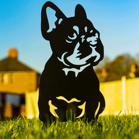 French Bulldog Dog Loss Boston Terrier Garden Memorial Stone Statue Ornament