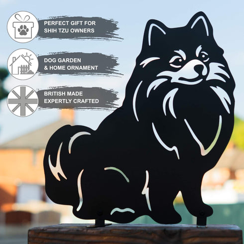 Pomeranian Metal Statue Garden Ornament Home Decoration Gift for Dog Owner
