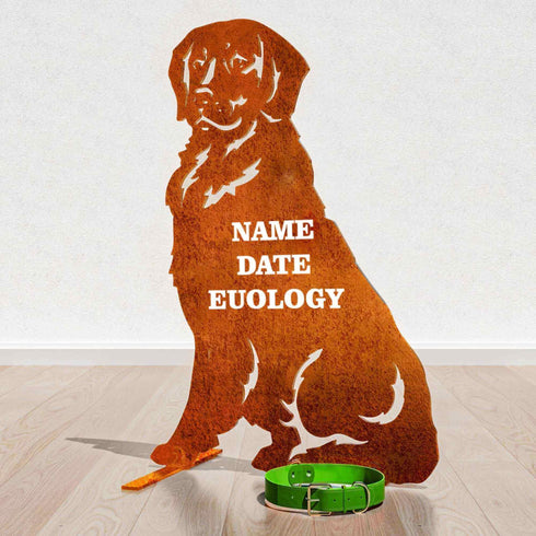 Golden Retriever Dog Loss Garden Ornament Memorial Personalised