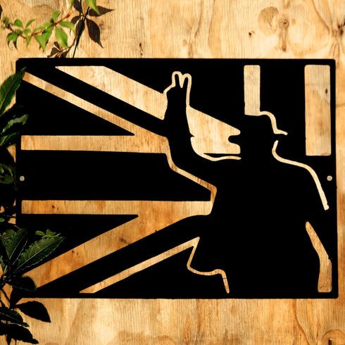 Union Jack Wall Art British Flag Metal Home Decoration Churchill Steel Sign Ornament UK Veteran Military Gift Remembrance VE Day