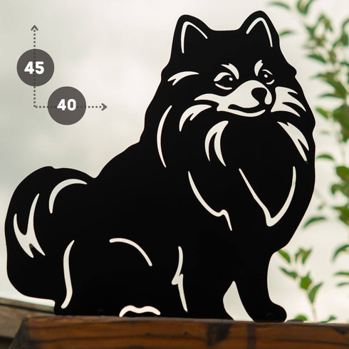 Pomeranian Metal Statue Garden Ornament Home Decoration Gift for Dog Owner