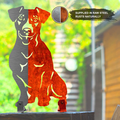 Jack Russell Terrier Metal Statue Dog Garden Ornament Home Decoration Gift