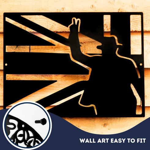 Union Jack Wall Art British Flag Metal Home Decoration Churchill Steel Sign Ornament UK Veteran Military Gift Remembrance VE Day