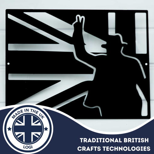 Union Jack Wall Art British Flag Metal Home Decoration Churchill Steel Sign Ornament UK Veteran Military Gift Remembrance VE Day