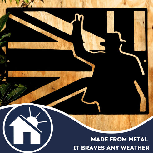Union Jack Wall Art British Flag Metal Home Decoration Churchill Steel Sign Ornament UK Veteran Military Gift Remembrance VE Day