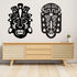 African Masks Set Tribal Faces Wall Mounted Metal Art Home Decoration Ornaments