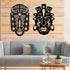 African Masks Set Tribal Faces Wall Mounted Metal Art Home Decoration Ornaments