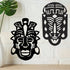 African Masks Set Tribal Faces Wall Mounted Metal Art Home Decoration Ornaments