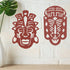 African Masks Set Tribal Faces Wall Mounted Metal Art Home Decoration Ornaments
