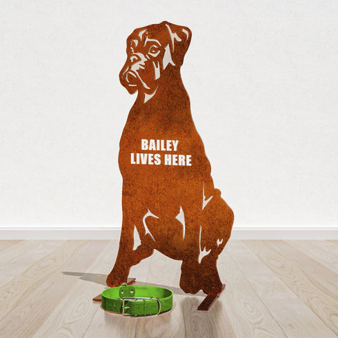 Boxer Mastiff Sculpture Dog Lover Owner Gift Garden Ornament
