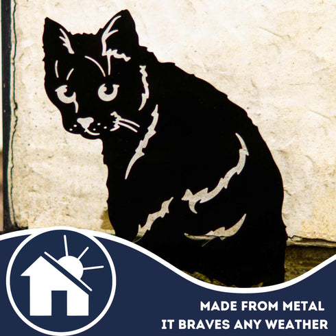 Black Cat Lover Owner Gift Sculpture Garden Ornament