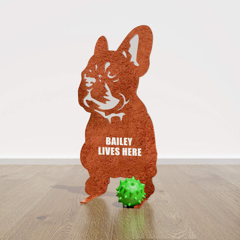 French Bulldog Dog Loss Garden Ornament Memorial Personalised