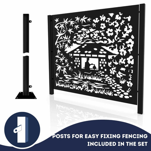 Japanese Gardens Low Maintenance Corten Steel Garden Fencing Screens