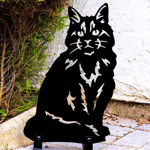 Cat Maine Coon Statue Garden Home Ornament Owner Lover Gifts