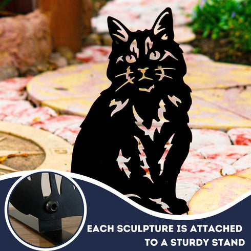 Cat Maine Coon Statue Garden Home Ornament Owner Lover Gifts