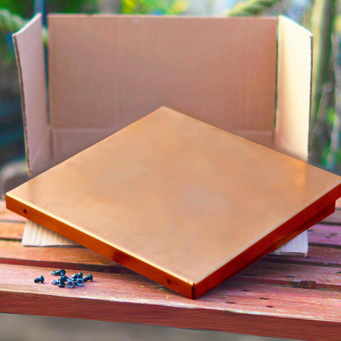 Metal Garden Square Planter 35cm Steel Outdoor Plant Pot Durable Raised Flower Bed 35 L