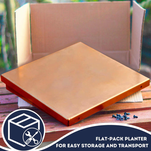 Metal Modular 2 Planters Set Garden Rectangular Plant Pot Steel Outdoor Durable Raised Flower Bed 2x35L