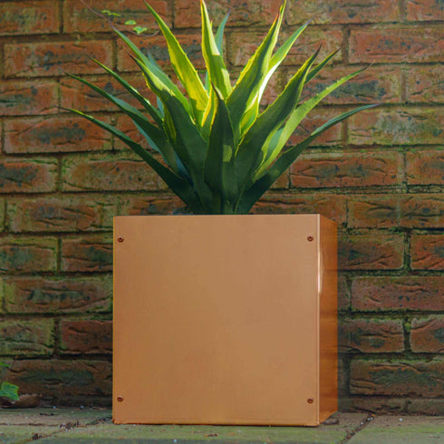 Metal Garden Square Planter 35cm Steel Outdoor Plant Pot Durable Raised Flower Bed 35 L