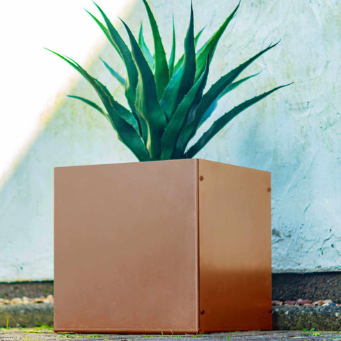 Metal Garden Square Planter 35cm Steel Outdoor Plant Pot Durable Raised Flower Bed 35 L