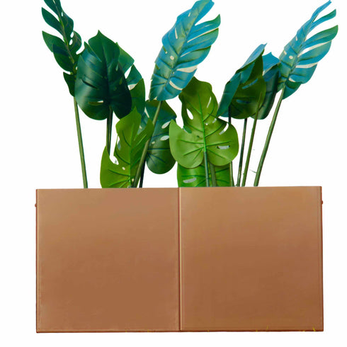 Metal Modular 2 Planters Set Garden Rectangular Plant Pot Steel Outdoor Durable Raised Flower Bed 2x35L