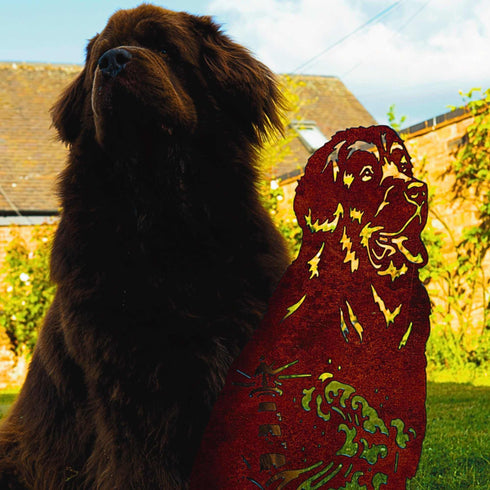 Newfoundland Sculpture Dog Lover Owner Gift Garden Ornament