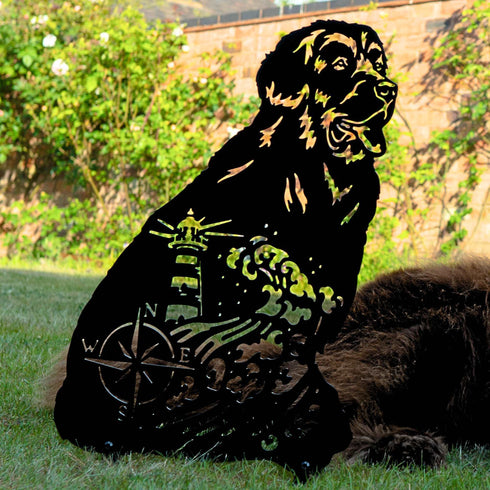 Newfoundland Sculpture Dog Lover Owner Gift Garden Ornament