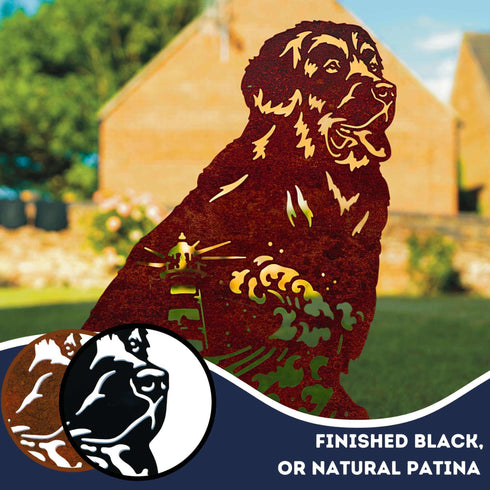 Newfoundland Sculpture Dog Lover Owner Gift Garden Ornament