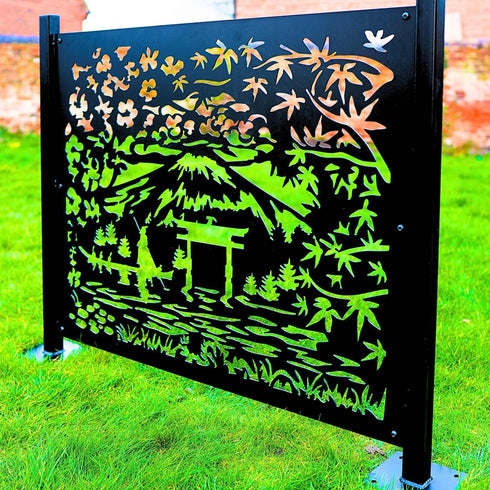 Oriental Garden Decorative Metal Garden Fencing Screens
