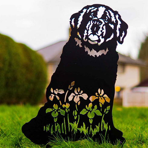 Saint Bernard Dog Loss Garden Ornament Memorial Personalised Statue