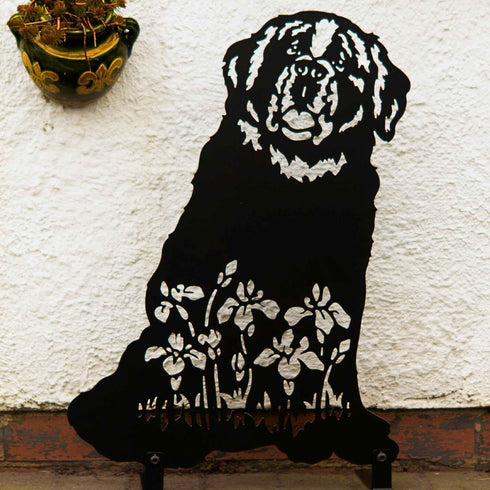 Saint Bernard Dog Loss Garden Ornament Memorial Personalised Statue