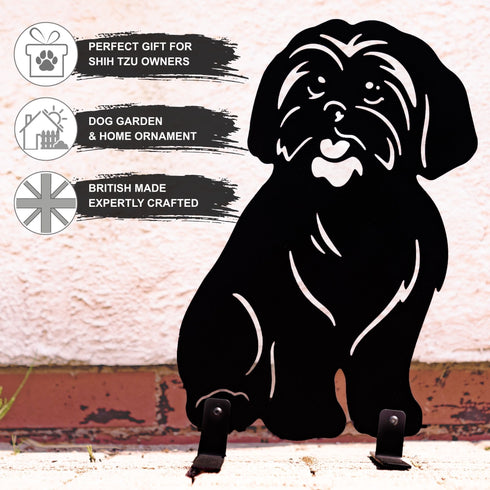 Shih Tzu Metal Statue Garden Ornament Home Decoration Gift for Dog Owner