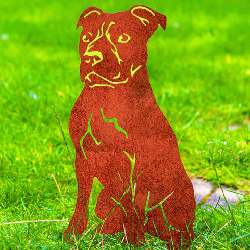 Staffordshire Terrier Statue Garden Ornament Dog Lover Owner Christmas Gift