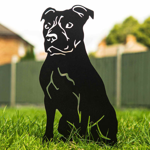 Staffordshire Terrier Statue Garden Ornament Dog Lover Owner Christmas Gift