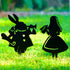 Alice in Wonderland 2 Figurines Metal Art Garden Ornaments Outdoor Decoration Gifts