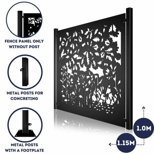 Metal Fence Panels and Posts, Autumn Garden Steel Fencing Screens
