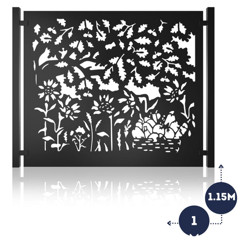 Metal Fence Panels and Posts, Autumn Garden Steel Fencing Screens