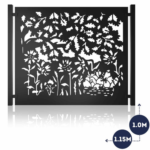 Metal Fence Panels and Posts, Autumn Garden Steel Fencing Screens