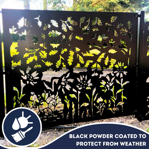 Metal Fence Panels and Posts, Autumn Garden Steel Fencing Screens