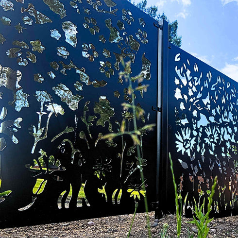 Metal Fence Panels and Posts, Autumn Garden Steel Fencing Screens