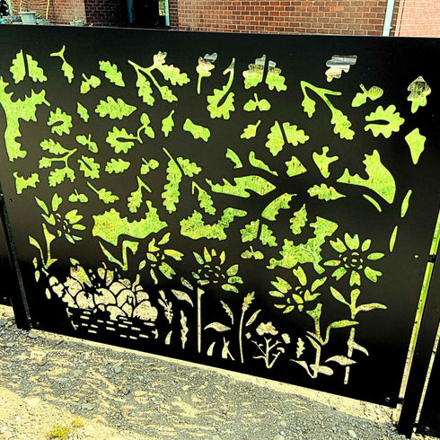 Metal Fence Panels and Posts, Autumn Garden Steel Fencing Screens