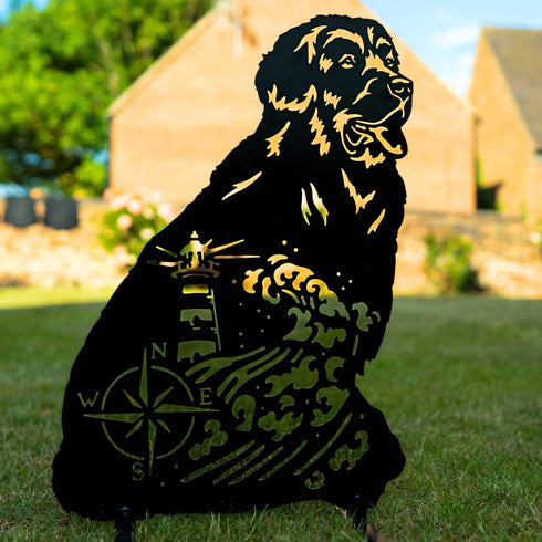 Newfoundland Dog Loss Garden Ornament Memorial Personalised Statue