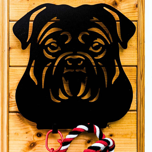 English Bulldog Dog Lead Hook Holder Leash Hanger Dog Lover Owner Wall Ornament