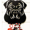 English Bulldog Dog Lead Hook Holder Leash Hanger Dog Lover Owner Wall Ornament