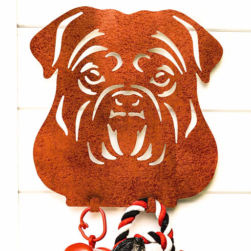 English Bulldog Dog Lead Hook Holder Leash Hanger Dog Lover Owner Wall Ornament