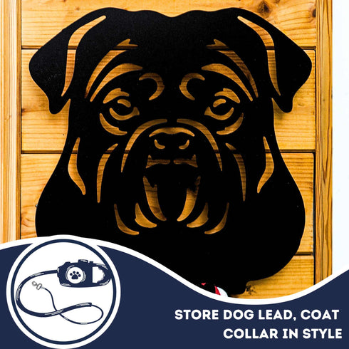 English Bulldog Dog Lead Hook Holder Leash Hanger Dog Lover Owner Wall Ornament